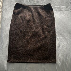 Liverpool Brown Leopard-Print Pencil Skirt
